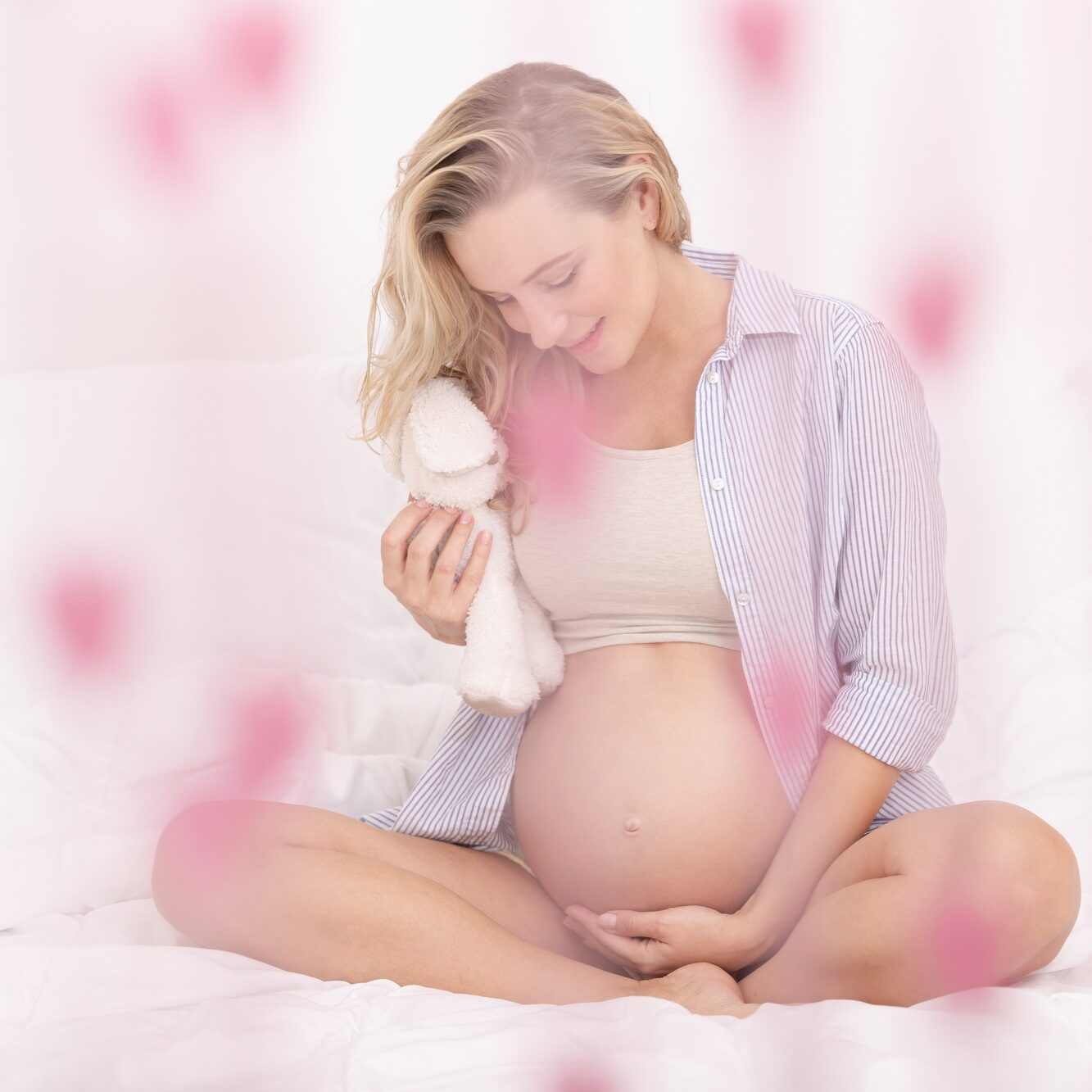 Happy Pregnant Female on Third Trimester